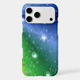 Rainbow in Elephant Skin Leather Optik & Raindrops iPhone 17 Pro Max Case
