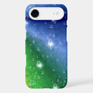 Rainbow in Elephant Skin Leather Optik & Raindrops iPhone 17 Air Case