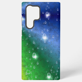 Rainbow in Elephant Skin Leather Optik & Raindrops Samsung Galaxy S22 Ultra Case