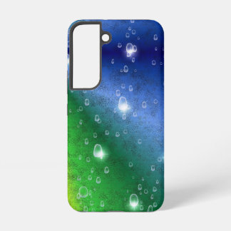 Rainbow in Elephant Skin Leather Optik & Raindrops Samsung Galaxy S22 Case