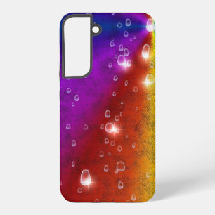 Rainbow in Elephant Skin Leather Optik , Raindrops Samsung Galaxy S22+ Case