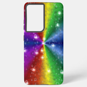 Rainbow in Elephant Skin Leather Optik , Raindrops Samsung Galaxy S21 Ultra Case