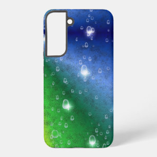 Rainbow in Elephant Skin Leather Optik & Raindrops Samsung Galaxy S22+ Case