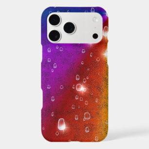 Rainbow in elephant skin leatheroptik & raindrops iPhone 17 pro max case