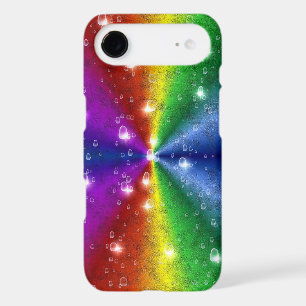 rainbow in elephant skin leatheroptik , raindrops iPhone 17 air case