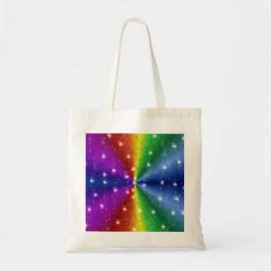 rainbow in elephant skin leatheroptik & raindrops tote bag
