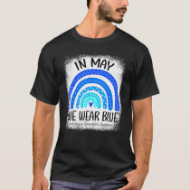 Rainbow In May We Wear Blue Ankylosing Spondylitis T-Shirt