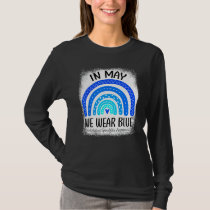 Rainbow In May We Wear Blue Ankylosing Spondylitis T-Shirt