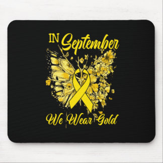 Rainbow In September We Wear Gold Childhood Cancer Mouse Pad