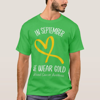 Rainbow In September We Wear Gold Childhood Cancer T-Shirt