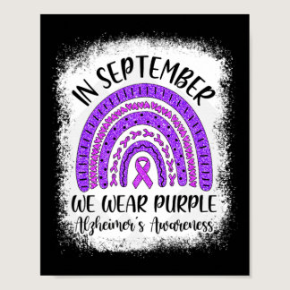 Rainbow In September We Wear Purple Alzheimer's Aw Poster