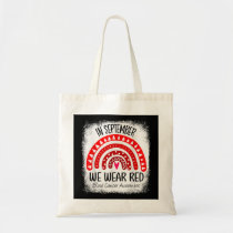 Rainbow In September We Wear Red Blood Cancer Awar Tote Bag