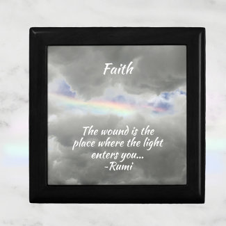 Rainbow in Stormy Sky Quote with Name wooden