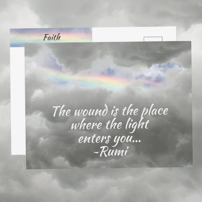 Rainbow in Stormy Sky Rumi Quote Photographic Postcard (Creator Uploaded)