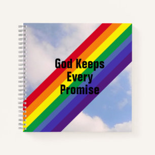 Rainbow in the Sky Inspirational Bible Verses Cute Notebook