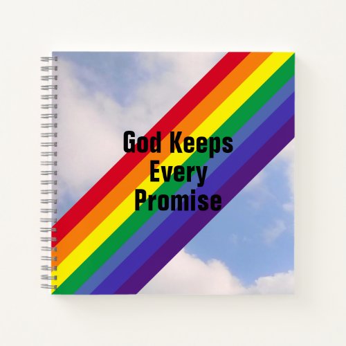 Rainbow in the Sky Inspirational Bible Verses Cute Notebook