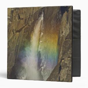 Rainbow in Upper Yosemite Falls in Yosemite 3 Ring Binder