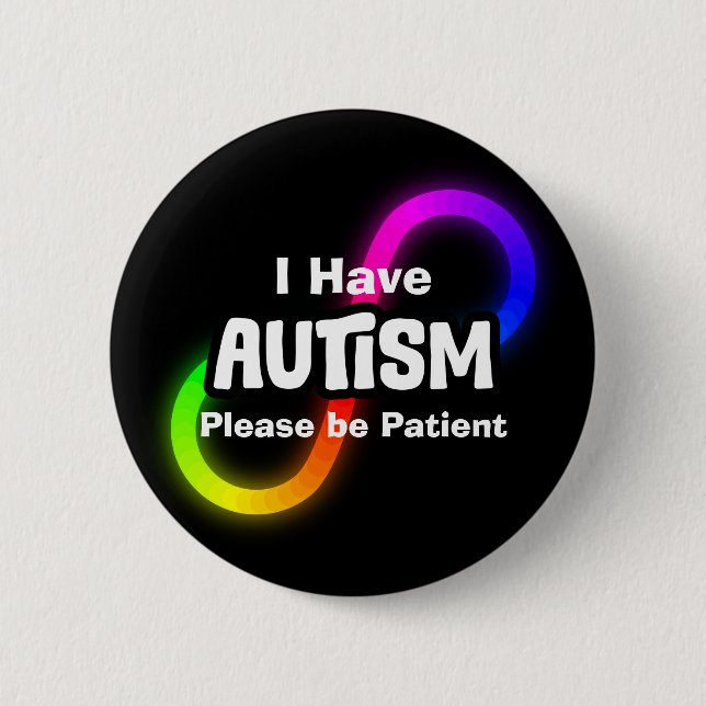 Rainbow Infinity Knot Autism Awareness   Button (Front)