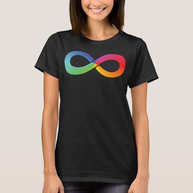 Rainbow Infinity Love Autism Neurodiversity T-Shirt (Front)