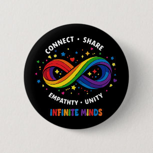 Rainbow Infinity Neurodiversity Symbol - Infinite Button