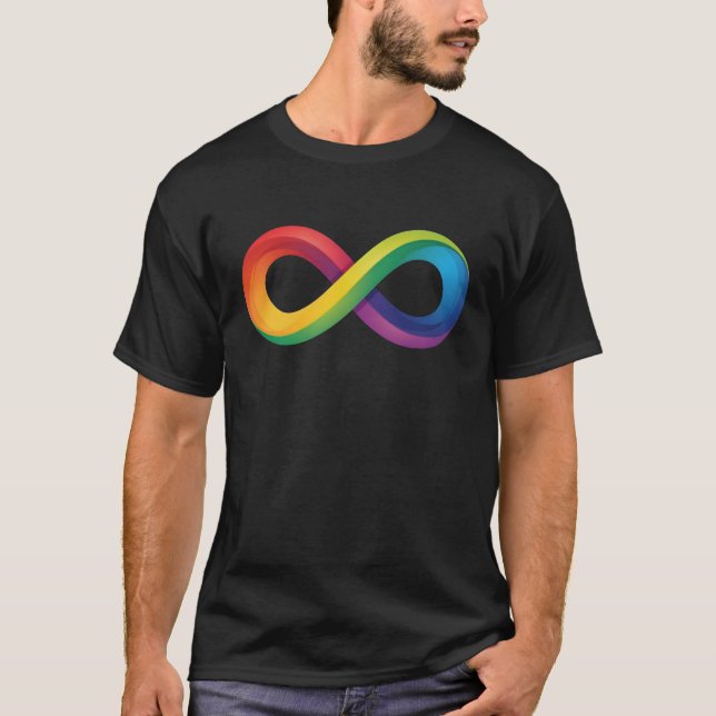 Rainbow Infinity Symbol Autism ADHD Neurodiversity T-Shirt (Front)
