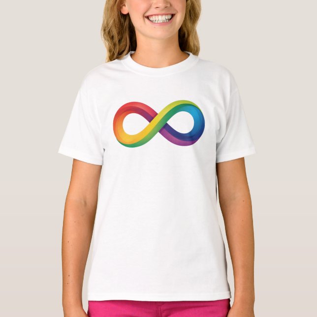 Rainbow Infinity Symbol Autism ADHD Neurodiversity T-Shirt (Front)