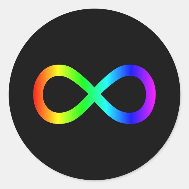 Rainbow Infinity Symbol Classic Round Sticker (Front)