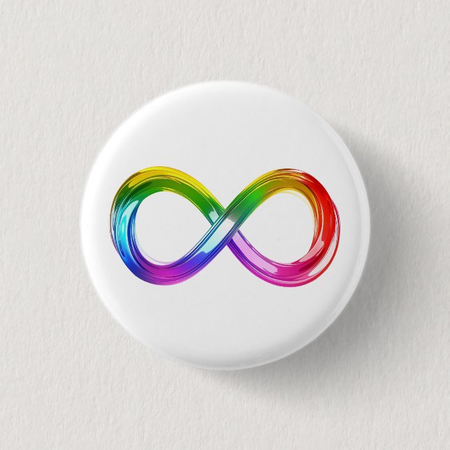 Rainbow Inifinity Symbol Button (Front)