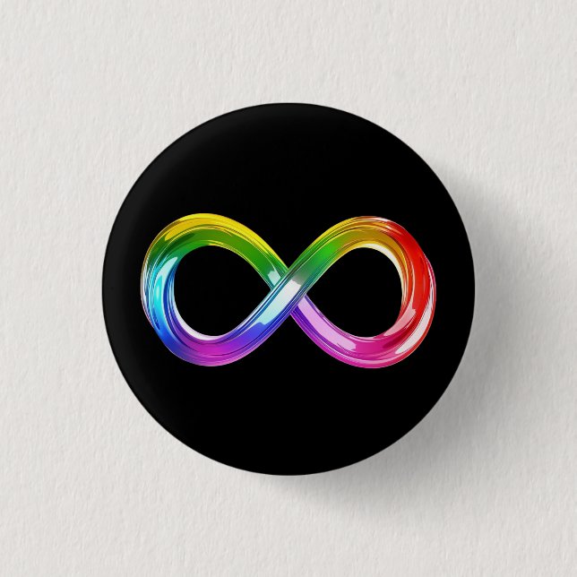 Rainbow Inifinity Symbol Button (Front)