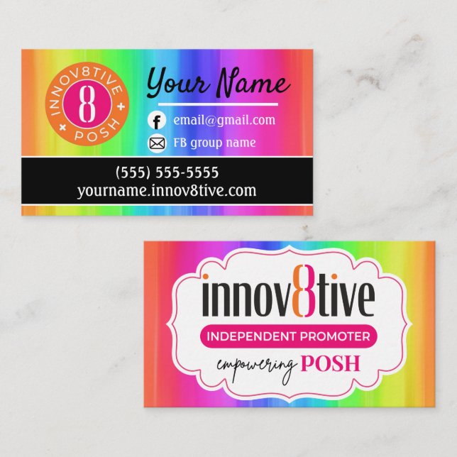 Rainbow Innov8tive Posh business card (Front/Back)