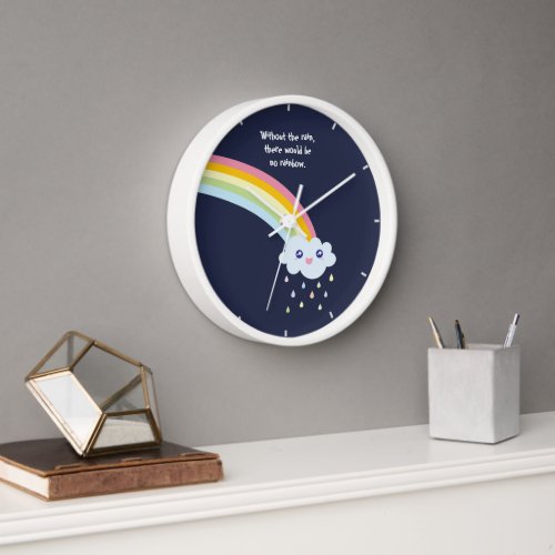 Rainbow Inspirational and Motivational Quote Clock