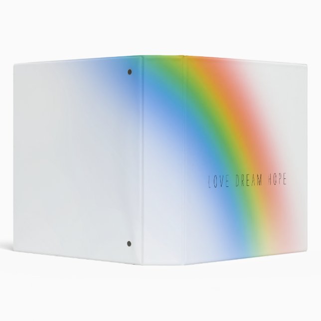 Rainbow Inspirational Love Dream Hope 3 Ring Binder (Background)