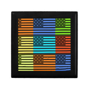 Rainbow-Inspired American Motif Flag Design Jewelry Box