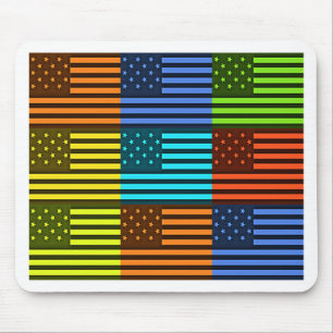 Rainbow-Inspired American Motif Flag Design Mouse Pad