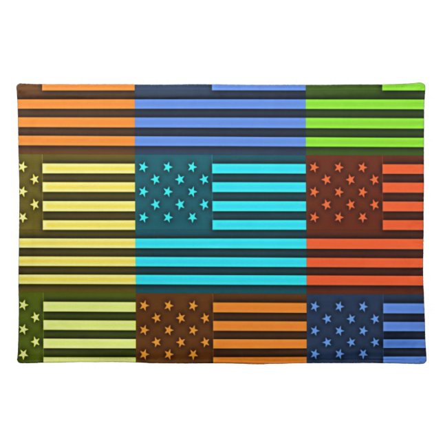 Rainbow-Inspired American Motif Flag Design Placemat (Front)