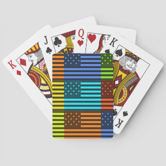 Rainbow-Inspired American Motif Flag Design Poker Cards