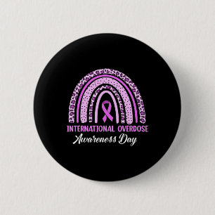 Rainbow International Overdose Awareness Day Purpl Button