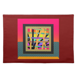 Rainbow Interwoven Cinnamon Red   Cloth Placemat