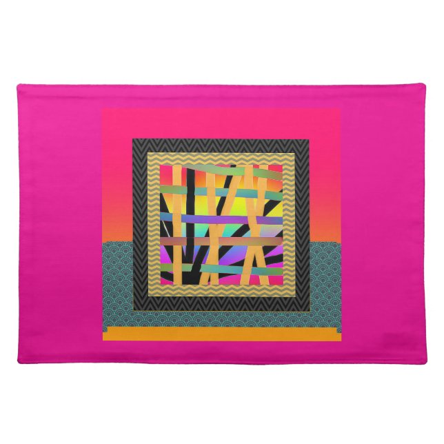 Rainbow Interwoven  Cloth Placemat (Front)