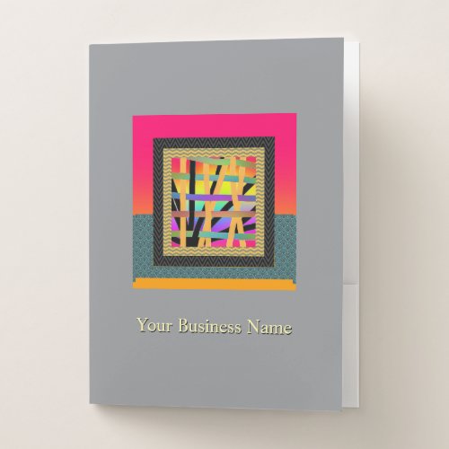 Rainbow Interwoven Gray  Pocket Folder