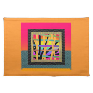 Rainbow Interwoven Orange  Cloth Placemat