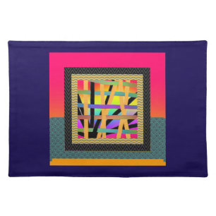 Rainbow Interwoven Purple   Cloth Placemat