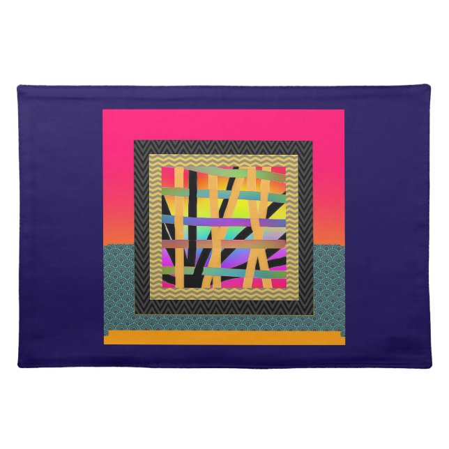 Rainbow Interwoven Purple   Cloth Placemat (Front)