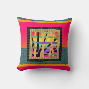 Rainbow Interwoven Throw Pillow