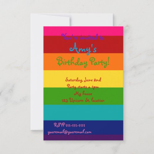 Rainbow invitation