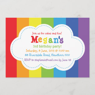 Rainbow Invitation / Rainbow Invite / Colorful