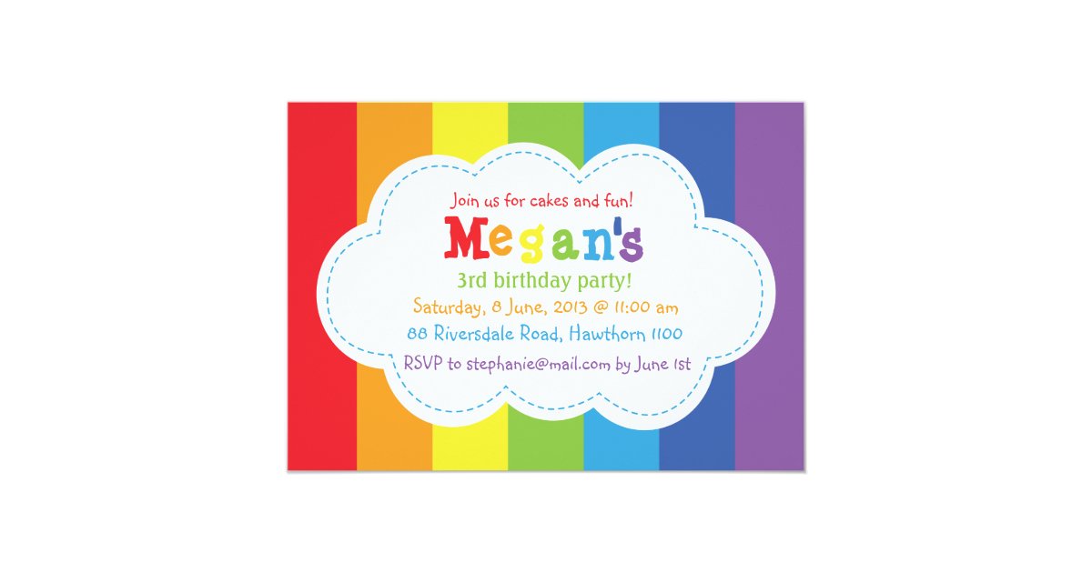 Rainbow Invitation / Rainbow Invite / Colorful | Zazzle.com