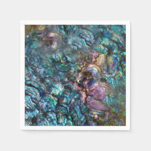 Rainbow Iridescent Abalone Beach Sea Shell Napkins