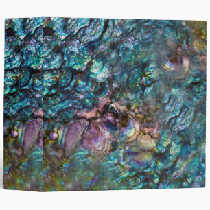 Rainbow Iridescent Abalone Sea Shell 3 Ring Binder