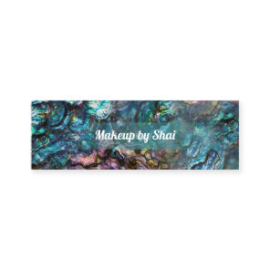 Rainbow Iridescent Abalone Sea Shell Mini Business Card